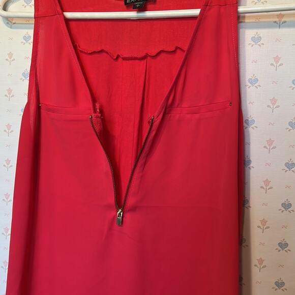 Express Watermelon Pink Front Zip Up Sleeveless Tank Top - Picture 6 of 11